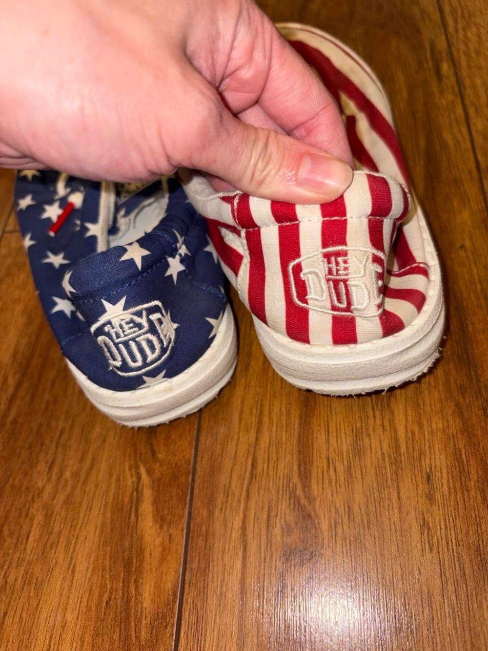 Hey Dude Kids Americana Slip-Ons - Red & Blue Star and Stripe Print - Picture 2 of 5